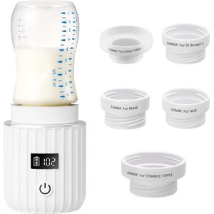 Flessenwarmer Onderweg Incl. 5 Adapters Voor Onderweg USB Draagbare - Flessenwarmer Praktisch Veilig Stijlvol Auto