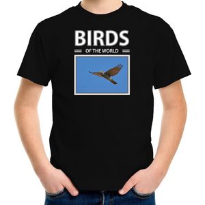 Dieren foto t-shirt Havik roofvogel - zwart - kinderen - birds of the world - cadeau shirt Havik roofvogels liefhebber - kinderkleding / kleding 134/140