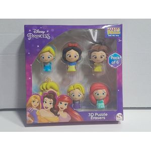 Disney Princess 3D puzzel met 6 figuren-puzzelgummetjes.