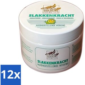 12 x Goldline - Bodycrème - Slakkenkracht - Huidverzorging - Verzachtend - 250 ml - Lichaamscrème - Slakkenkracht - Huidverzorging - Verzachtende Crème - Anti-aging
