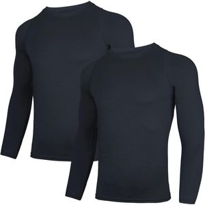 Set van 2 Lange Mouwen Compressieshirts voor Heren - Ademend en Sneldrogend Sportshirt