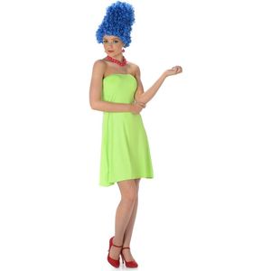 Karnival Costumes The Simpsons Kostuum Carnavalskleding Dames Carnaval - Polyester - Groen - Maat M - 2-Delig Jurk/Pruik