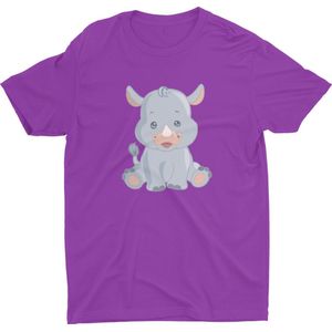 Pixeline Rhino #Purple 118-128 t/m 8 jaar - Kinderen - Baby - Kids - Peuter - Babykleding - Kinderkleding - Rhino - T shirt kids - Kindershirts - Pixeline - Peuterkleding
