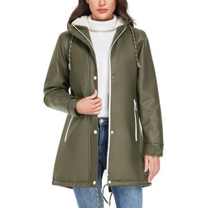 Dames Waterdichte Winterjas met Capuchon - Lichtgewicht Fleece Gevoerd Outdoor Jack