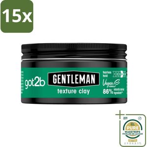 15 x Got2B - Texture Clay - Gentleman - 100 ml - Grootverpakking - Gentleman Texture Clay - Haar Textuur - Matte Finish - Stijlvol Haar - Natuurlijke Look