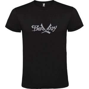Zwart  T shirt met  ""Bad Boys"" print Zilver size XXXL