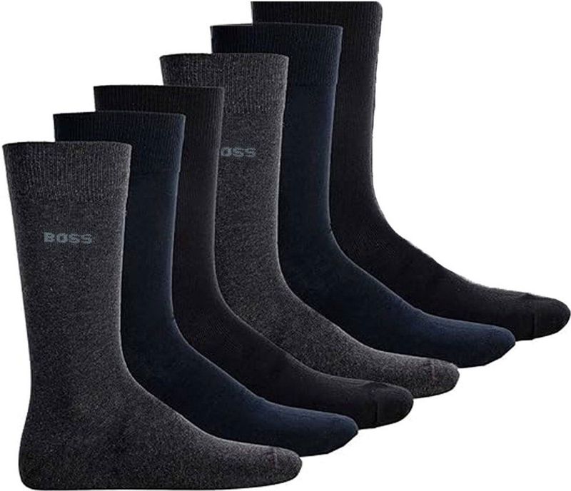 Boss Sokken 6-paar blauw-grijs-zwart