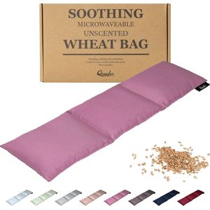 Qomfor - Pittenzak met Zachte Katoenen Hoes - Langwerpig 46 x 12 cm - Geurloos - Gevuld met Tarwe - Paars
