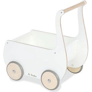 Pinolino Houten Loopwagen Mette Wit - Poppenwagen