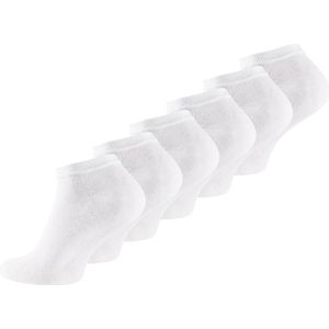 BAMBOE Enkelsokken Heren, Sneakersokken, Unisex, 6 paar - Wit 40/45