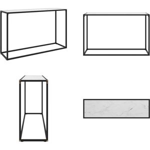 vidaXL Wandtafel 120x35x75 cm gehard glas wit - Wandtafel - Wandtafels - Bijzettafel - Bijzettafels