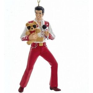 Elvis Presley met teddybeer kerst ornament