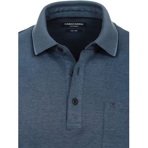 Poloshirt Met Borstzakje 3 Knoops Aqua Blauw Casa Moda - XL