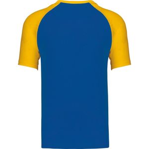 SportT-shirt Heren 3XL Kariban Ronde hals Korte mouw Royal Blue / Yellow 100% Katoen