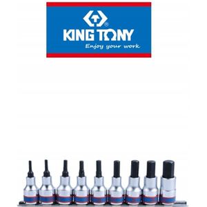 King Tony 1/2"" HEX-dopsleutelset (9-delig, 3-14 mm)