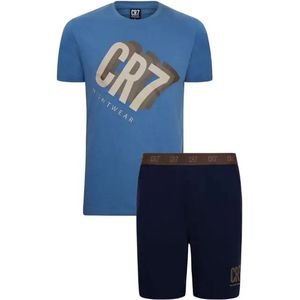 CR7 Korte Herenpyjama – Blauw & Marineblauw