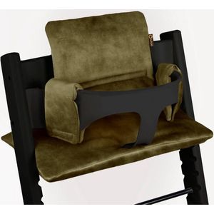 Stoelverkleiner TrippTrapp - Geschikt voor Stokke Tripp Trapp Kussenset - Kinderstoel Verkleiner - Perfecte Pasvorm - Luxe Velvet / Zacht Katoen en Extra Dik - Groen velvet