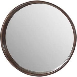Spiegel - wandspiegel - ronde spiegel - walnoot hout - dikke rand - by Mooss - rond 80cm