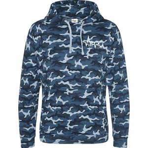 FitProWear Camouflage Hoodie Blauw - Maat XL - Unisex - Trui - Hoodie - Sweater - Sporttrui - Trui met capuchon - Camouflage trui - Katoen/Polyester - Trui mannen - Trui vrouwen - Blauwe trui