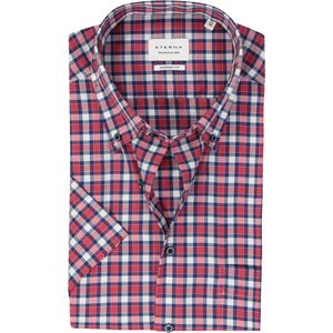 ETERNA - Overhemd - Korte Mouwen - Blauw - Poplin - Strijkvrij