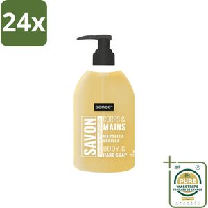 Sence - La Maison Du Savon De Marseille - Handzeep - Vanille - Hygiënisch - 500 ml - Voordeelverpakking - 24 stuks - Marseille zeep - Vloeibare zeep