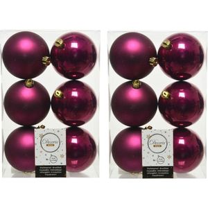 36x stuks kunststof kerstballen framboos roze (magnolia) 8 cm - Mat/glans - Onbreekbare plastic kerstballen