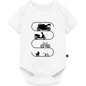 Evolutie Van De Motorrijder Op Twee Wielen Baby Rompertje Met Korte Mouwen