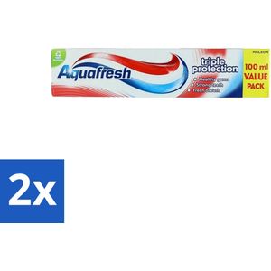 Aquafresh - Tandpasta - Triple Protection - Sterke Tanden & Gezond Tandvlees - 100 ml - Voordeelverpakking - 2 stuks