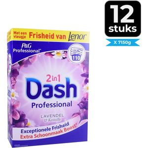 Dash 2in1 Waspoeder En Wasverzachter Lavendel en Kamille - 110 wasbeurten - Bloemig - Voordeelverpakking 12 stuks