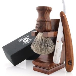 Haryali London - Scheerset - Houten - 3-delige - Professionele Cut Throat Razor Kit