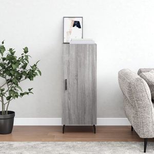 The Living Store Dressoir - Modern - Bijzetkast - 34.5 x 34 x 90 cm - Grijs Sonoma Eiken - Hoge kwaliteit