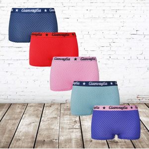 Meisjes boxers - Gianvaglia - Stipjes - Multipack 5-pak - Maat 110-122 - 5-7 Jaar