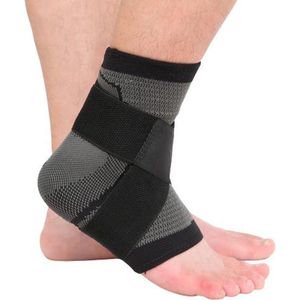 Scoby - Enkelbrace Elastisch - Enkelondersteuning Sportband - Ankle Support Brace - Geschikt voor Sport en Revalidatie - Large - Zwart/Grijs