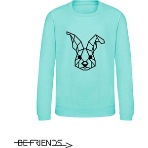 Be Friends Sweater - Konijn - Vrouwen - Mint groen - Maat M