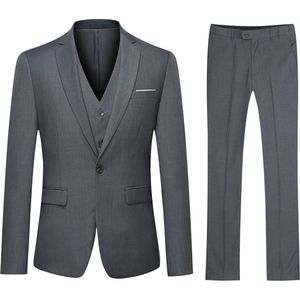 Allthemen Heren 3-Piece Suit - Heren casual pak voor zaken - XS
