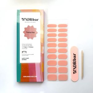 WNDRbar Gel nagelsticker - Peachy Pink - 1 strip - Nagelstickers voor UV Gelnagels - Perzik - Roze - Gel nails - Gel nail wraps - Nail wraps - Semi-cured nail wraps - Nail stickers - gellak stickers - Gel Manicures
