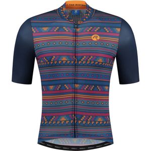 Rogelli Aztec Fietsshirt - Korte Mouwen - Heren - Blauw, Oranje - Maat 2XL