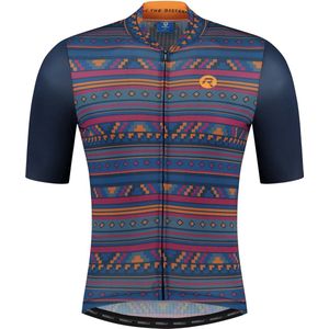 Rogelli Aztec Fietsshirt - Korte Mouwen - Heren - Blauw, Oranje - Maat M