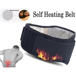 Adjustable Tourmaline Back Brace - Magnetic Therapy Lumbar Support - Zelfverwarmend Ademend - 1 Stuk - Voor Volwassenen Zwart