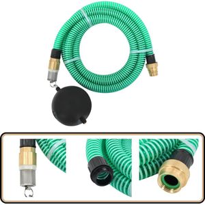 vidaXL Zuigslang 15m PVC Groen met Messing Kopp. Tuinslang - Pvc Slang - Zuigslang - Watertransport - Tuinpomp