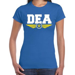 DEA agente verkleed t-shirt blauw voor dames - politie drugs bestrijding / geheime dienst - verkleedkleding / tekst shirt XL