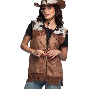 Boland - Vest Western bruin (M) - Volwassenen - Cowboy - Cowboy - Indiaan