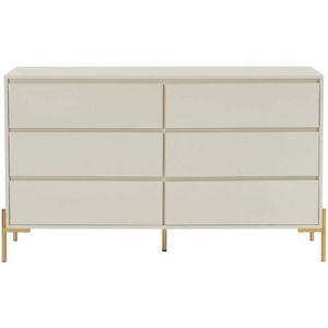 PASCAL MORABITO Ladekast - Beige en Goud - MDF en Metaal - 6 Lades