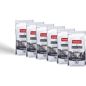 Koffiebonen Aanbieding - Rombouts Italian Style 6x - Rombouts - 3000gr - Koffiebonen Proefpakket
