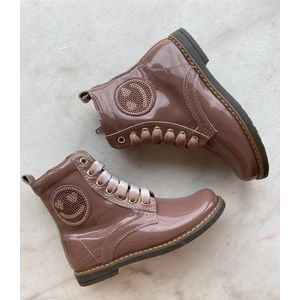 Meisjesbottine roze laké met strass-detail maat 32