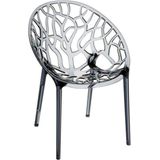 CLP Design tuinstoel CRYSTAL bistrostoel - stapelbare stoel, belastbaar tot 160 kg, weer- en UV-bestendig grijs