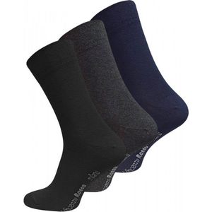 3 paar herenkousen sokken maat 43-46 zwart, donkergrijs en marineblauw