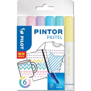 Pilot Pintor Pastel Verfstiften Set - Pastel Set - Extra Fijne marker met 2,3mm punt - Inkt op waterbasis - Dekt op elk oppervlak, zelfs de donkerste - Teken, kleur, versier, markeer, schrijf, kalligrafeer…