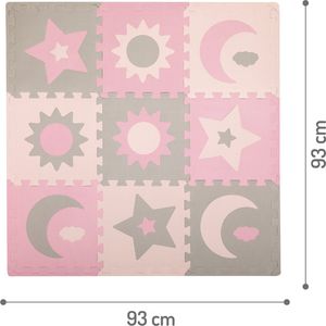 MoMi Speelkleed - EVA Foam puzzelmat - Speelmat 93 x 93 cm - Nebe - Roze