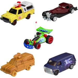 auto set Premium Disney 100 Set, 5 premium auto's met Disney thema uit Disney en Pixar, schaal 1:64, herinneringsset voor verzamelaars HKF06